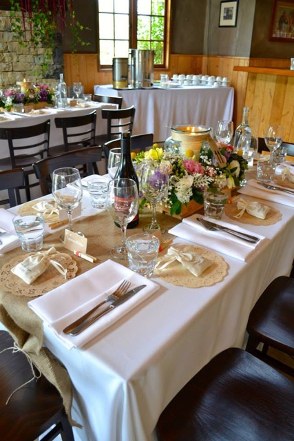 Stables Restaurant, Guest Table - Styling by Ruby Lane Events.